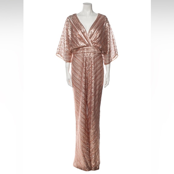 Theia Pants - Theia Pink Jumpsuit - Size Large